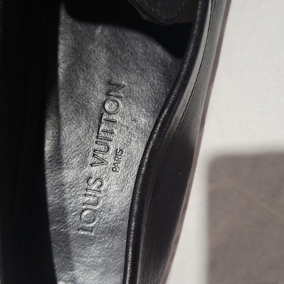 Louis Vuitton Men Black Leather Driver Loafers Size 9 - Picture 5 of 13